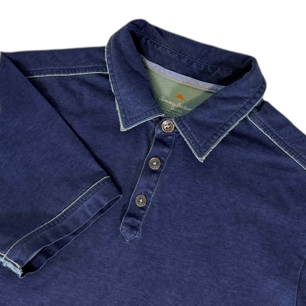 Tommy Bahama Mens SMALL Jeans‎ Island Modern Fit Short Sleeve Polo Shirt Blue